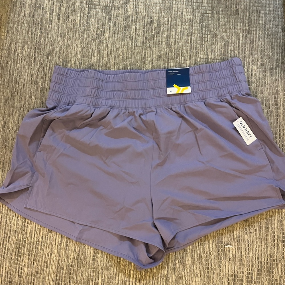 Old Navy Purple Athletic Shorts Moisture-Wicking Elastic Waist